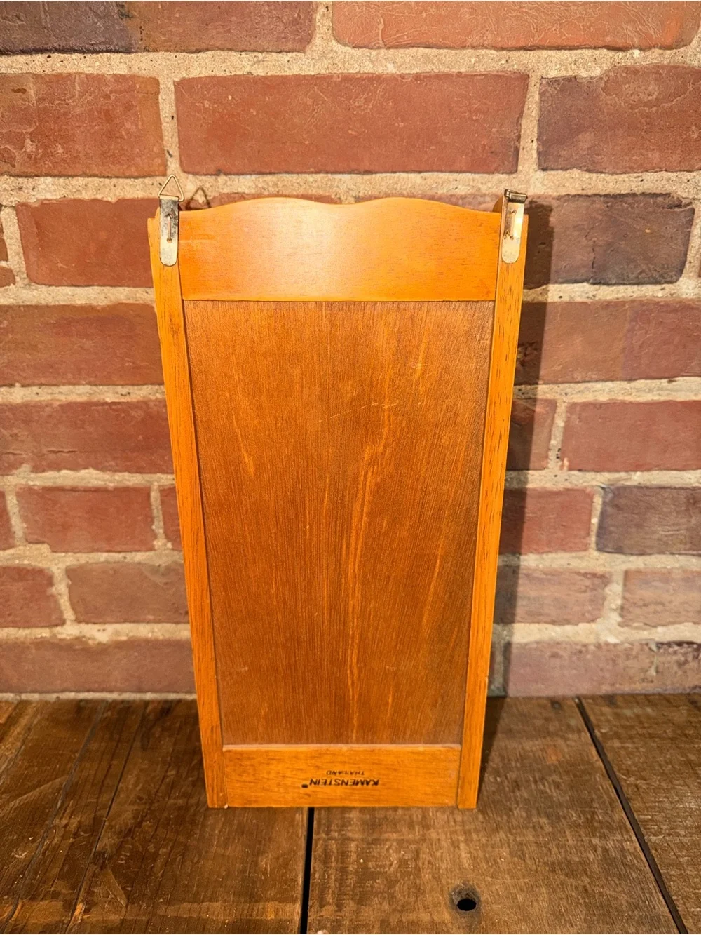 Wooden Wall-Mounted Display Shelf in Warm Honey Finish